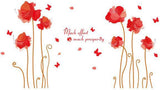 Beautiful Flowers Butterflies Trees Wall Stickers XL8159