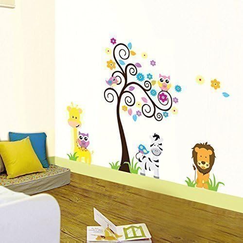 Wall Stickers Family Mural Decal Paper Art Decoration Girafle Tree size 60x90 df5091