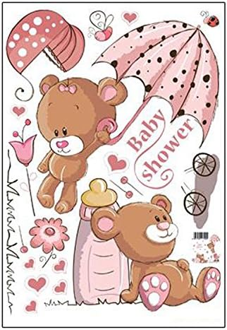 Creative Cartoon Cute Bear Wall Stickers Baby Girl Bedroom Room Jm8355