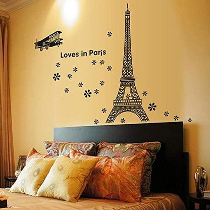 Romantic Paris Eiffel Tower Love In Pairs  Wall Stickers