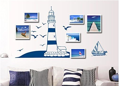 Lighthouse, Boat Wall Decal, Nautical Stickers, Ocean, Seaside, Seashore, Living Room,