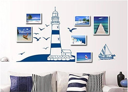 Lighthouse, Boat Wall Decal, Nautical Stickers, Ocean, Seaside, Seashore, Living Room,