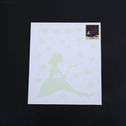 Glow in The Dark Dandelion Girl Flowers Wall Stickers Wallpaper Decor Art