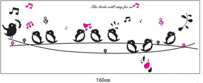 Jm8210 Decals Design 'Cute Singing Birds' Wall Sticker