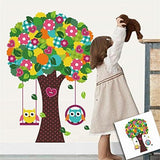 Lovely Owlets Swinging Tree Wall Sticker Zy1015