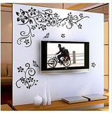 Dm577004 Black Butterflies and Tree Vine creative fashionable combination wall sticker