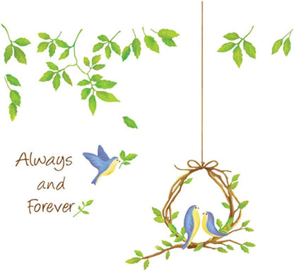 Decals Design 'Always and Forever Birds Nest and Leaves' Wall Sticker DM570012