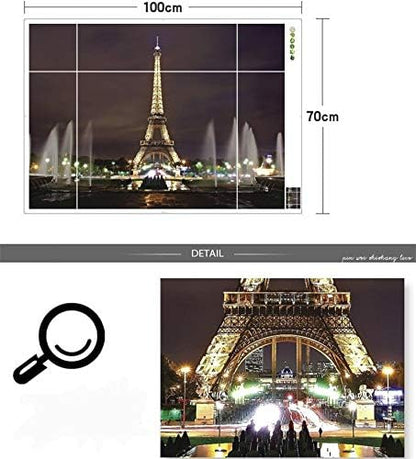 Ay8014W Huaduo Modern Removable Wall Stickers 3D Window View Large Eiffel Tower Sydney Greek Night City For Living Room Bedroom Home Decoration