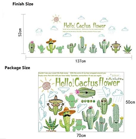 Cactu plant cartoon DIY wall stickers for Kids room Bedroom Kindergarten Eco-friendly Art Decals Murals Brand: Other