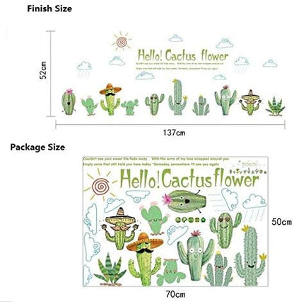 Cactu plant cartoon DIY wall stickers for Kids room Bedroom Kindergarten Eco-friendly Art Decals Murals Brand: Other