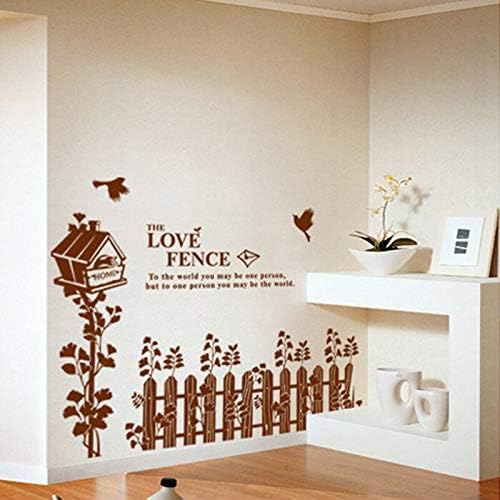 TYLOLMZ Brown Love Fence Birdcage Wall Sticker DM690036