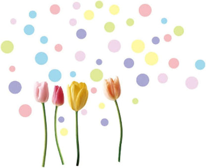 Colorful Flowers Butterflies Trees Wall Stickers Ays6007