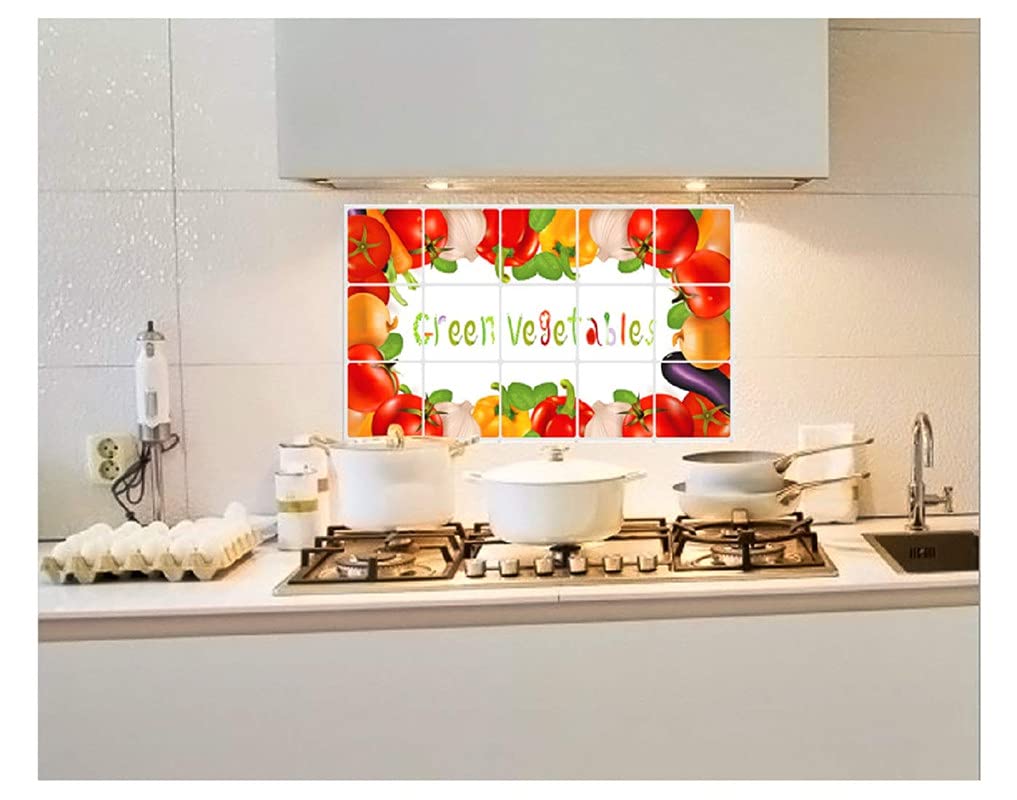Adhesivo extraíble a prueba de aceite de cocina de Jaamso Royals, resistente al calor, resistente al agua, para azulejos de aluminio (verde vegetal