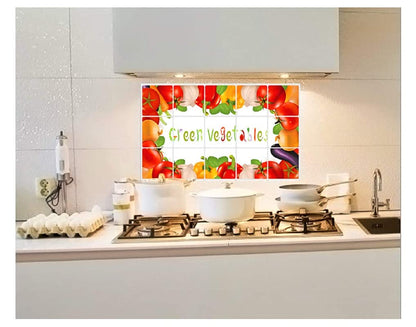 Adhesivo extraíble a prueba de aceite de cocina de Jaamso Royals, resistente al calor, resistente al agua, para azulejos de aluminio (verde vegetal