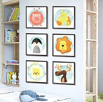 Cute Cartoon Animal Portrait Wall Sticker Animal Wall Sticker for Home Living Room Decoration xl8321
