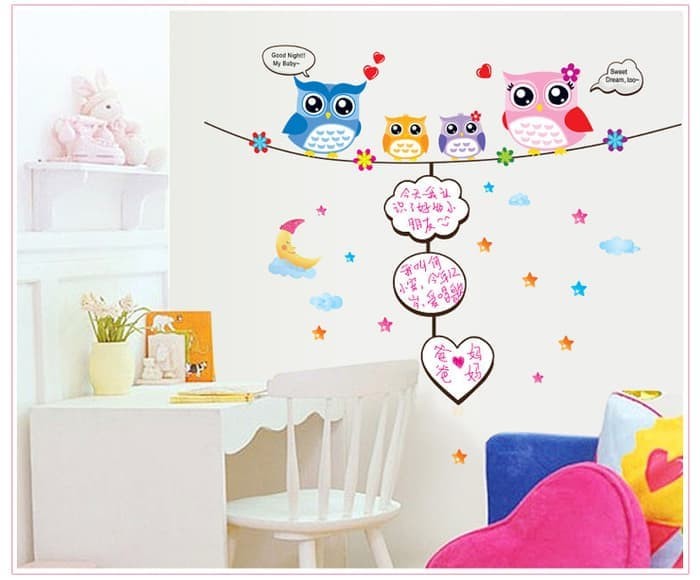 Wallsticker Wall Stiker Dinding Note & Frame Owl