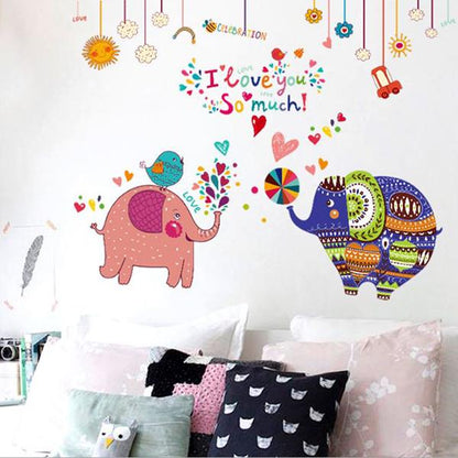 Interior wall sticker Green Life Elephants 82x110 cm (SK9107)
