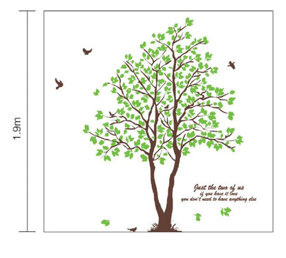 Green Trees and Birds Living Room Home Decoration Wall Stickers on the Wall ay698b Size: 60x90