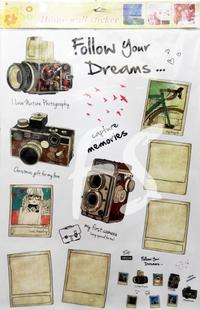 JM8246 Retro Camera & Photo Frames Wallsticker Stiker Dinding 50X70