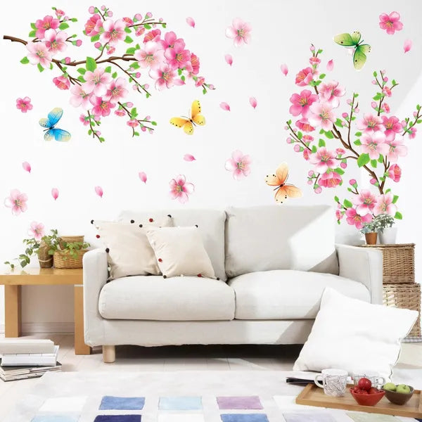 3D Pink CHERRY BLOSSOM WALL Sticker Art Home Decor Graphic Flowers Petals Tree size 50x70 am7056
