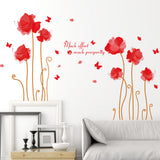 Beautiful Flowers Butterflies Trees Wall Stickers XL8159