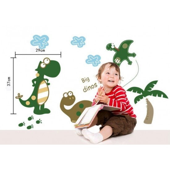 Walplus 50x70 cm Wall Stickers Large Cute Dinosaur Mural Vinyl Home Decoration DIY Décor Wallpaper Children Kids Room Gift, Multi-ColourAy7008 size45x60