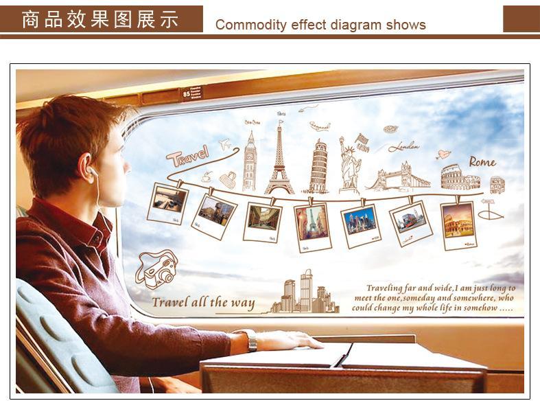 Large Size Wall Decal Creative Combination World Travel Wall Stickers for Home Decoration ay9011