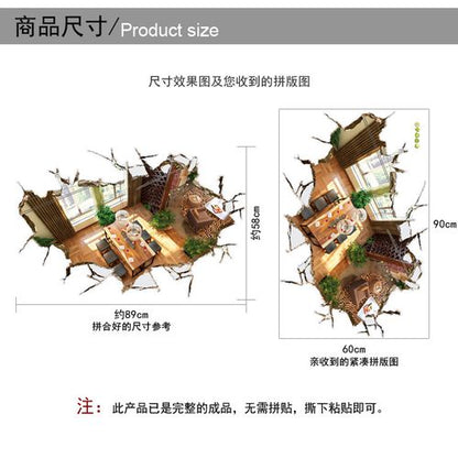 3D stereo decoration wall breaking home personalized wall sticker AY9255 remove wall stickers