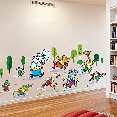Animals Running Wall StickerHome Decor Kids Room Decals
