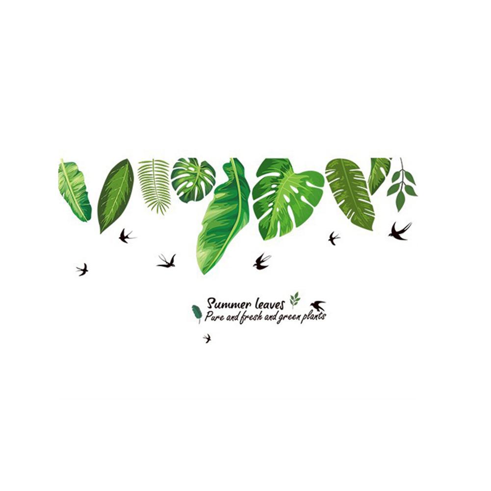 Green Summer Leaves Removable  Wall Art Sticker Home Decor