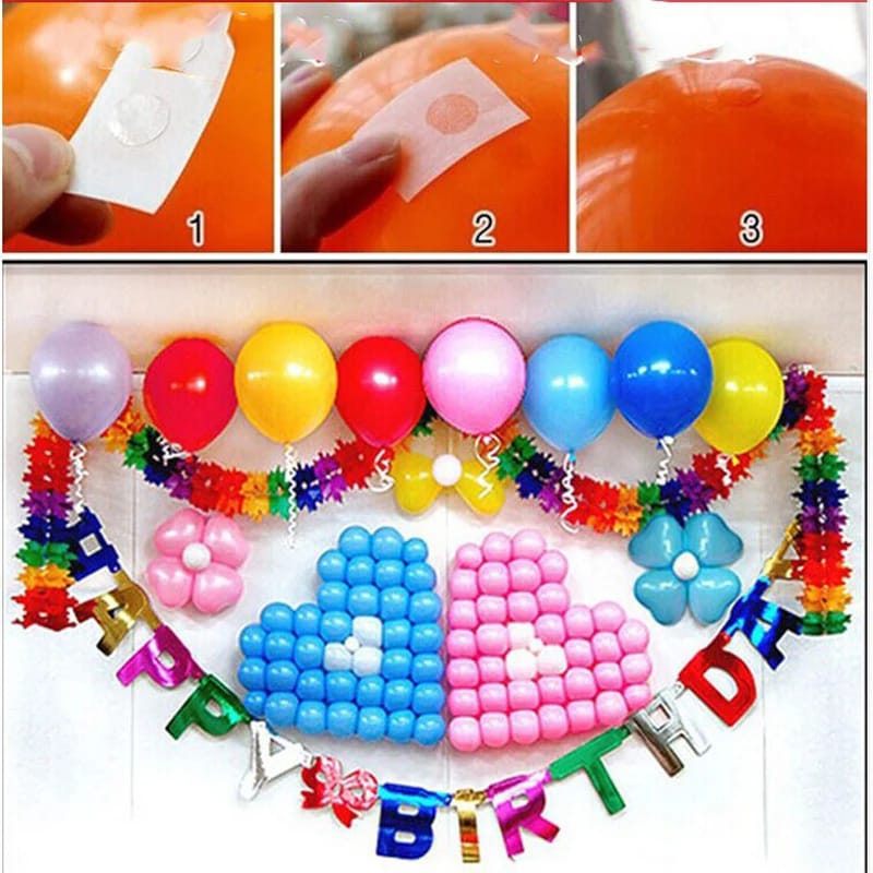 PACK OF 100 GLUE DOTS, ADHESIVE GLUE DOTS FOR STICKING BALLOONS BIRTHDAY BALLOON DECORATION TAPE  gefrwev1e-1