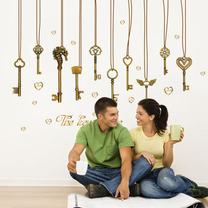 The Keys Of Love Wall Sticker SK-9115 Hanging Wall Paper PVC Removeable Wall Decor Wall Stickers