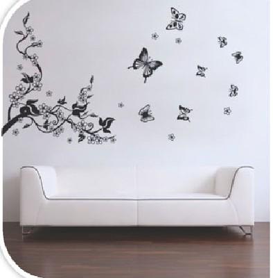 jm8062 Black Flying Butterfly Wall Stickers for Living room Bedroom Tv Sofa Background Window Glasses Home Decals Art Murals Home Decor