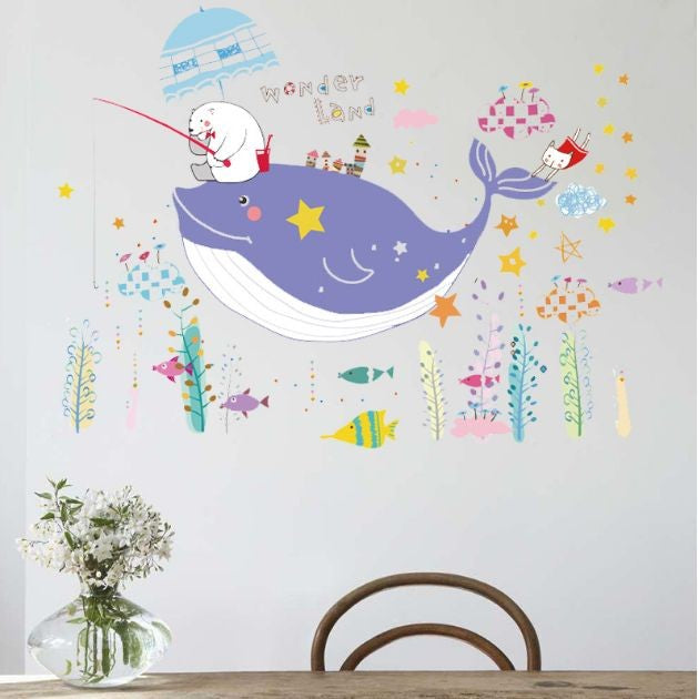 Ikan Paus Beruang SK7022 - Stiker Dinding / Wall Sticker