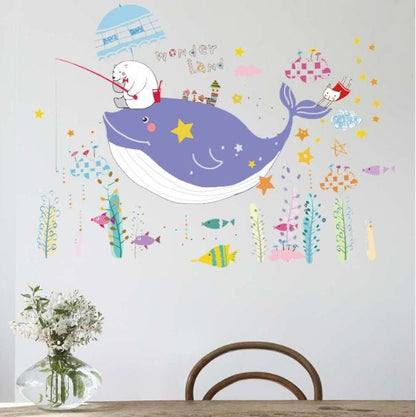 Ikan Paus Beruang SK7022 - Stiker Dinding / Wall Sticker