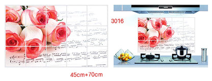 BIBITIME Kitchen Oil Proof Decor Sticker Wall Decal Vinyl Sticker peel and stick Home Art PVC Murals for Restaurant Baker Shop Store Tile Wall