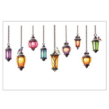 Fashion arab droplight Wall Stickers For Living Room Diy 3d Home Decor JM7342