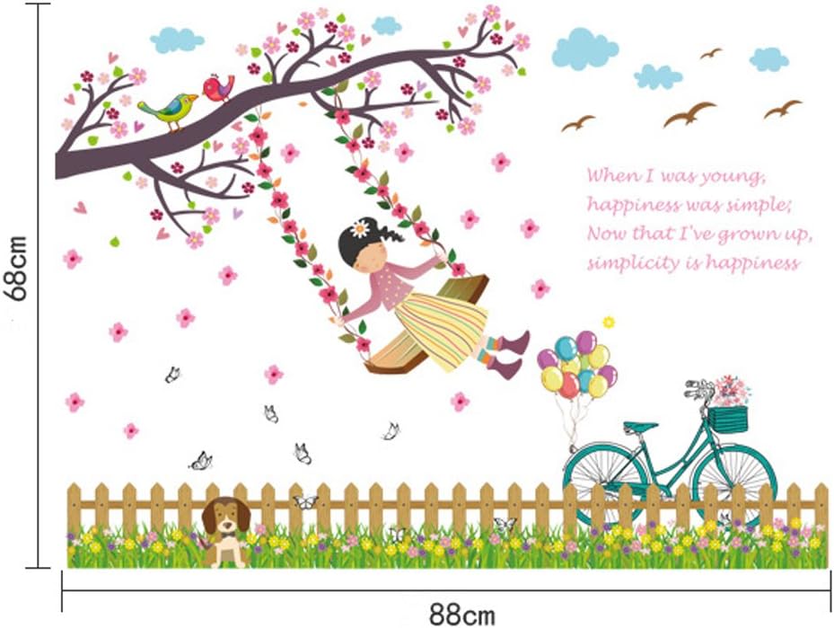 Butterfly Flowers Trees Cartoon Animals Wall Stickers