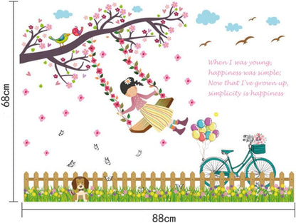Butterfly Flowers Trees Cartoon Animals Wall Stickers