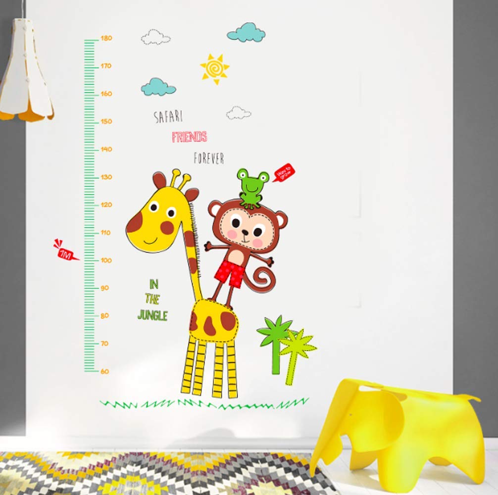 GE Hot Wall Decal Jungle Friends Monkey Giraffe Height Chart Sticker