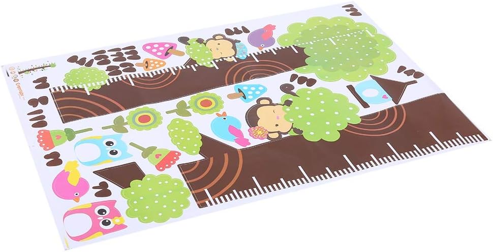FIYO Height Chart Sticker, Owl Tree Growth Wall Measure Removable Decor Little Animals Kids Decals Peel and Stick for Kids Nursery Bedroom Living Room