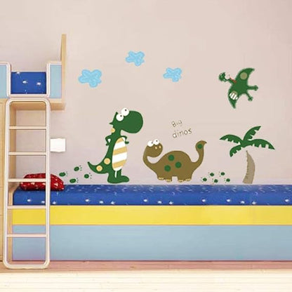 Walplus 50x70 cm Wall Stickers Large Cute Dinosaur Mural Vinyl Home Decoration DIY Décor Wallpaper Children Kids Room Gift, Multi-ColourAy7008 size45x60