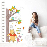 Child Height Measurement Growth Chart Tree Winnie the Pooh Owl Wall Sticker Living Room Kids Bedroom Home Decor Wall Stickers