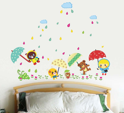 Cartoon Monsoon in a Kindergarten' Wall StickerAy649