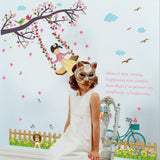 Butterfly Flowers Trees Cartoon Animals Wall Stickers