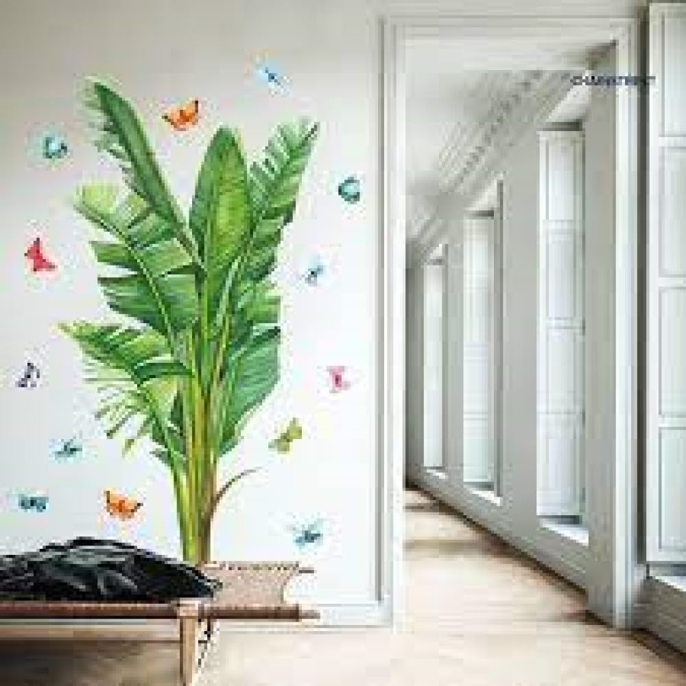 HM92059 Indian Royals Tropical Palm Leaf Plants Kids Self Adhesive Home Décor Wall Sticker (60 CM X 90 CM)