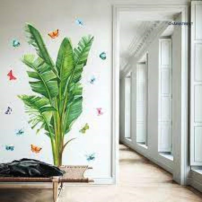 HM92059 Indian Royals Tropical Palm Leaf Plants Kids Self Adhesive Home Décor Wall Sticker (60 CM X 90 CM)