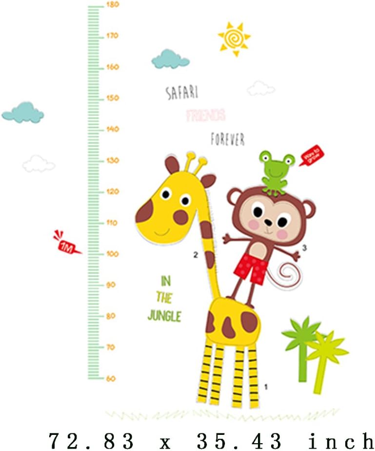GE Hot Wall Decal Jungle Friends Monkey Giraffe Height Chart Sticker