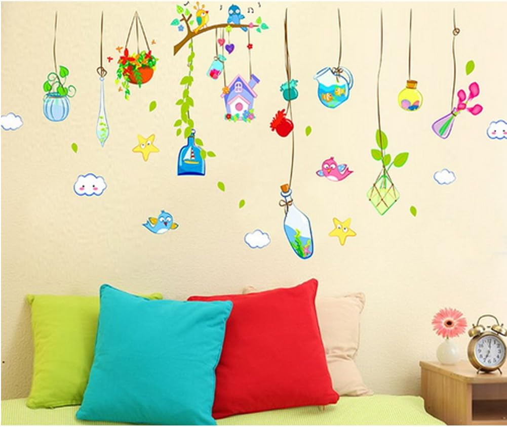 Wall Stickers, Butterfly and Tree Design, Home Decor, PVC, Home Decor, size 50x70 xh3721c