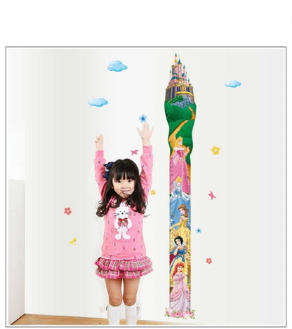 Ay7091 Indian Royals 3D Height Measure Growth Chart Fairy Tell Princess Kids Self Adhesive Home Décor Wall Sticker